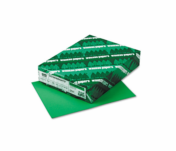 WAU22541 Astrobrights Colored Paper, 24lb, 8-1/2 x 11, Gamma Green, 500 Sheets/Ream By WAUSAU PAPERS