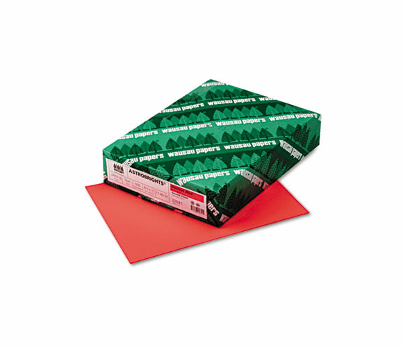 WAU22641 Astrobrights Colored Paper, 24lb, 8-1/2 x 11, Rocket Red, 500 Sheets/Ream By WAUSAU PAPERS