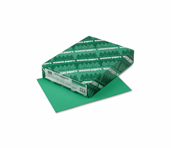 WAU22741 Astrobrights Colored Card Stock, 65 lbs., 8-1/2 x 11, Gamma Green, 250 Sheets By WAUSAU PAPERS