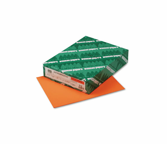 WAU22851 Astrobrights Colored Card Stock, 65 lbs., 8-1/2 x 11, Cosmic Orange, 250 Sheets By WAUSAU PAPERS