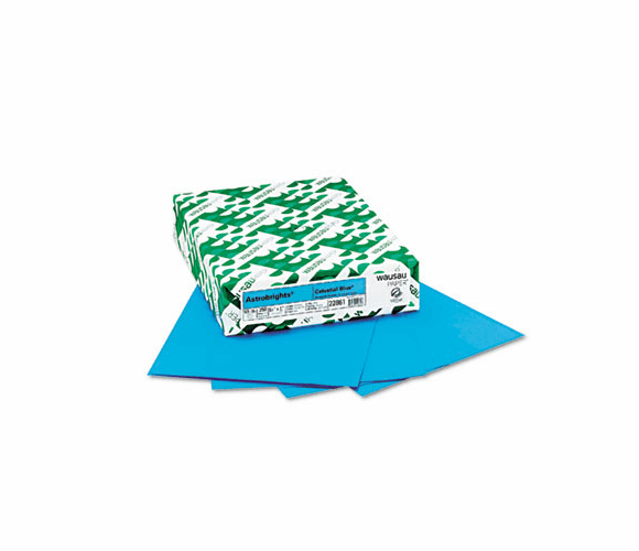 WAU22861 Astrobrights Colored Card Stock, 65 lbs., 8-1/2 x 11, Celestial Blue, 250 Sheets By WAUSAU PAPERS