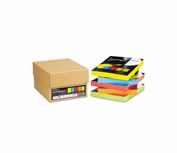 WAU22998 Astrobrights Colored Paper, 24lb, 8-1/2 x 11, 5 Assorted, 1250 Sheets/Carton By WAUSAU PAPERS