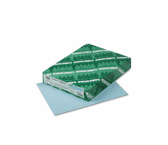 WAU49121 Exact Index Card Stock, 90 lbs., 8-1/2 x 11, Blue, 250 Sheets/Pack By WAUSAU PAPERS