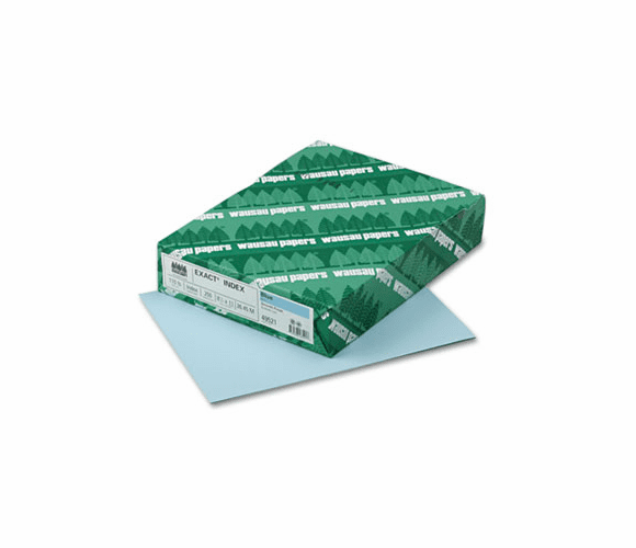 WAU49521 Exact Index Card Stock, 110 lbs., 8-1/2 x 11, Blue, 250 Sheets/Pack By WAUSAU PAPERS
