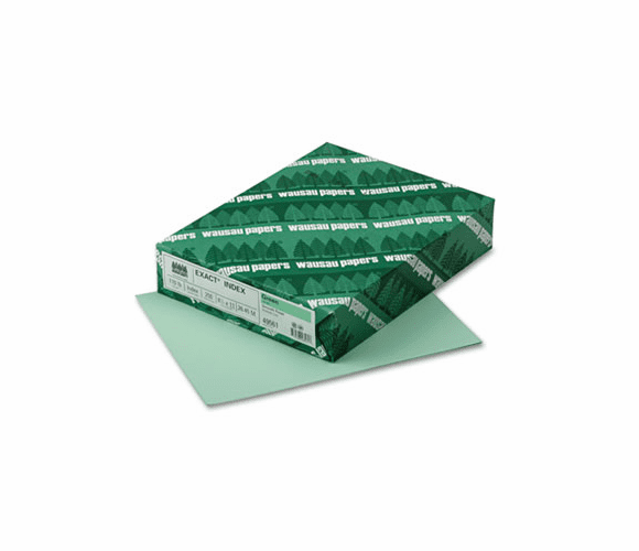 WAU49561 Exact Index Card Stock, 110 lbs., 8-1/2 x 11, Green, 250 Sheets/Pack By WAUSAU PAPERS