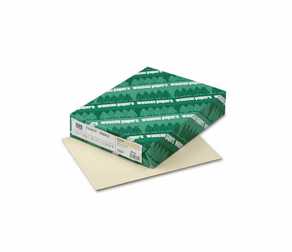 WAU49581 Exact Index Card Stock, 110 lbs., 8-1/2 x 11, Ivory, 250 Sheets/Pack By WAUSAU PAPERS
