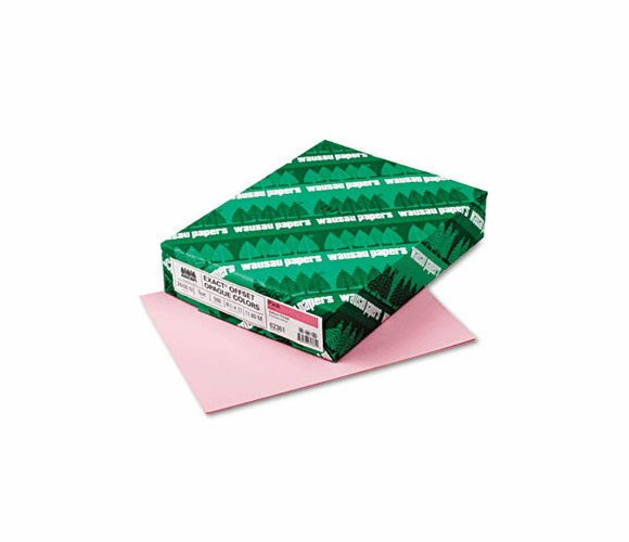 WAU62361 Exact Colored Paper, 24 lb, 8-1/2 x 11, Pink, 500 Sheets/Ream By WAUSAU PAPERS