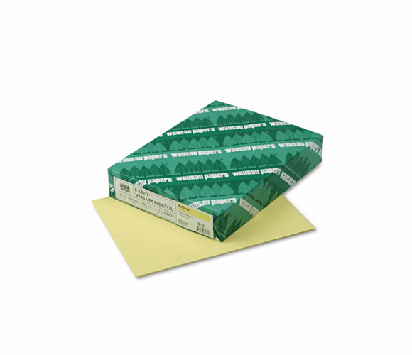 WAU82331 Exact Vellum Bristol Cover Stock, 67 lbs., 8-1/2 x 11, Yellow, 250 Sheets By WAUSAU PAPERS