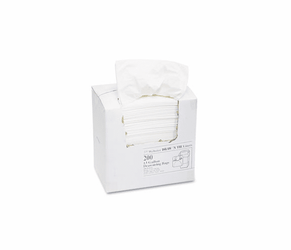 WBI1DK200 Heavy-Duty Trash Bags, 13gal, .9 mil, 24.5 x 27 3/8, White, 200/Box By WEBSTER INDUSTRIES