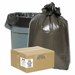 WBIB24 2-Ply Low-Density Can Liners, 7-10gal, .6 mil, 24 x 23, Black, 500/Carton By WEBSTER INDUSTRIES