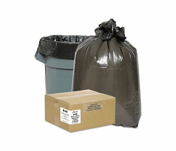 WBIB24 2-Ply Low-Density Can Liners, 7-10gal, .6 mil, 24 x 23, Black, 500/Carton By WEBSTER INDUSTRIES