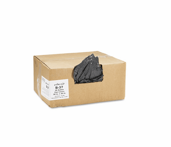 WBIB37 2-Ply Low-Density Can Liners, 30gal, 0.6mil,30 x 36, Black, 250/Carton By WEBSTER INDUSTRIES