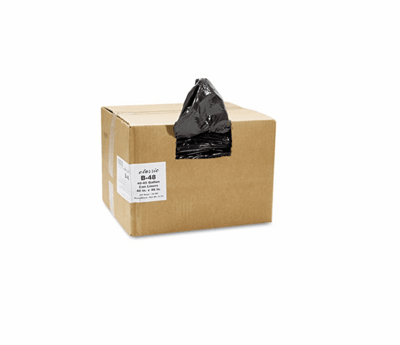 WBIB48 2-Ply Low-Density Can Liners, 40-45gal, 0.6mil,40 x 46, Black, 250/Carton By WEBSTER INDUSTRIES