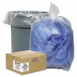 WBIBC24 Clear Low-Density Can Liners, 7-10 gal, .6 mil, 24 x 23, Clear, 500/Carton By WEBSTER INDUSTRIES