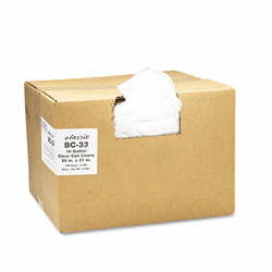 WBIBC33 Clear Low-Density Can Liners, 16 gal, .6 mil, 24 x 31, Clear, 500/Carton By WEBSTER INDUSTRIES