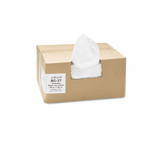 WBIBC37 Clear Low-Density Can Liners, 30 gal, .6 mil, 30 x 36, Clear, 250/Carton By WEBSTER INDUSTRIES