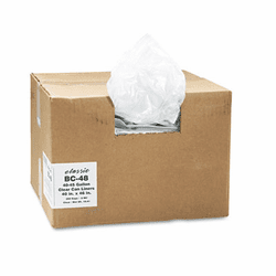 WBIBC48 Clear Low-Density Can Liners, 40-45 gal, .6 mil, 40 x 46, Clear, 250/Carton By WEBSTER INDUSTRIES