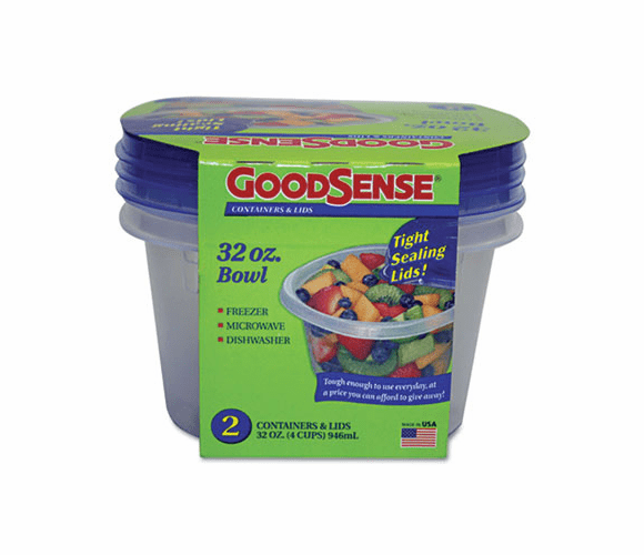 WBIGDS12DCB2 Storage Bowls and Lids, 32 oz, Clear, 2/Pack By WEBSTER INDUSTRIES