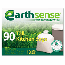 WBIGES6K90 Recycled Can Liners, 13gal, .7 mil, 23.5 x 29.75, White, 90 Bags/Box By WEBSTER INDUSTRIES
