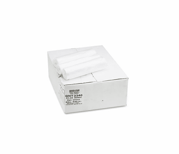 WBIGNT3340 High Density Waste Can Liners, 31-33 gal, 9 mic, 33 x 39, Natural, 500/Carton By WEBSTER INDUSTRIES