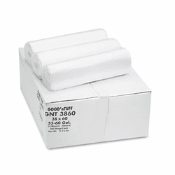 WBIGNT3860 High Density Waste Can Liners, 55-60 gal, 12 mic, 38 x 58, Natural, 200/Carton By WEBSTER INDUSTRIES