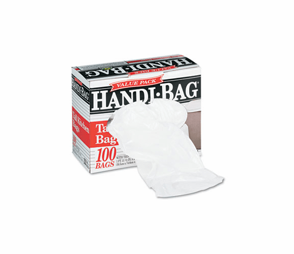 WBIHAB6K100 Super Value Pack Trash Bags, 13 Gallon, .6 mil, 23-1/2 x 29-3/8, White, 100/Box By WEBSTER INDUSTRIES