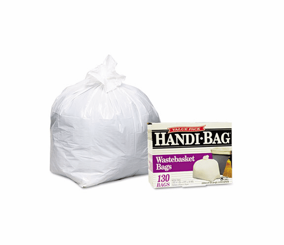 WBIHAB6W130 Handi-Bag Super Value Pack, 8 Gallon, .55 mil, 21-1/2 x 24, White, 130/Box By WEBSTER INDUSTRIES