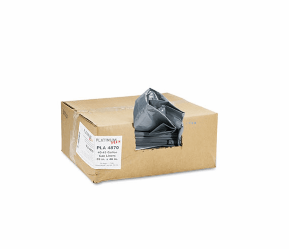 WBIPLA4870 Can Liner, Super Hexene Resin 40-45 gal, 1.55 mil, 39 x 46, 50/Carton By WEBSTER INDUSTRIES