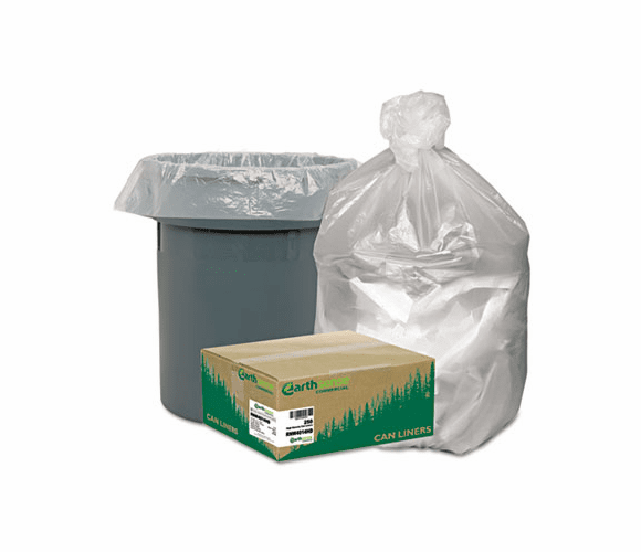 WBIRNW2408HD High-Density Recycled Can Liners, 7-10 gal, 8 mic, 24 x 24, Natural, 1000/Carton By WEBSTER INDUSTRIES