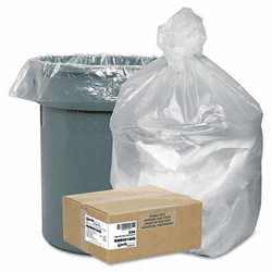 WBIRNW4014HD High-Density Recycled Can Liners, 31-33 gal, 14 mic, 33 x 40, Natural, 250/Ctn By WEBSTER INDUSTRIES