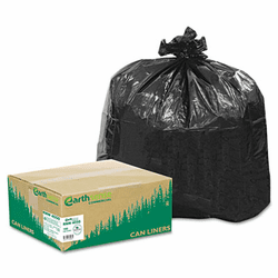 WBIRNW4050 Recycled Can Liners, 33 gal, 1.25 mil, 33 x 39, Black, 100/Carton By WEBSTER INDUSTRIES