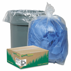 WBIRNW4615C Clear Recycled Can Liners, 40-45 gal, 1.5 mil, Clear, 100 per Carton By WEBSTER INDUSTRIES