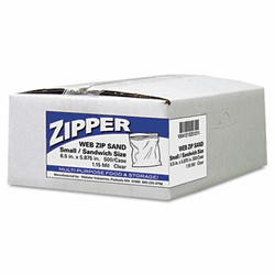 WBIZIPSAND Recloseable Zipper Seal Sandwich Bags, 1.15 mil, 6.5 x 5.875, Clear, 500/Box By WEBSTER INDUSTRIES