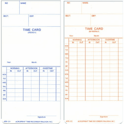 Weekly/Bi-Weekly Time Cards for ATR120 (250) By Acroprint