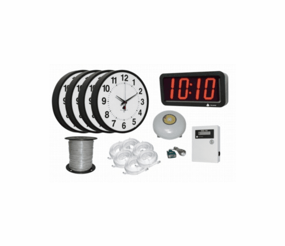 Wired Synchronized "Clocks In A Box" #41357B By Pyramid Time Systems