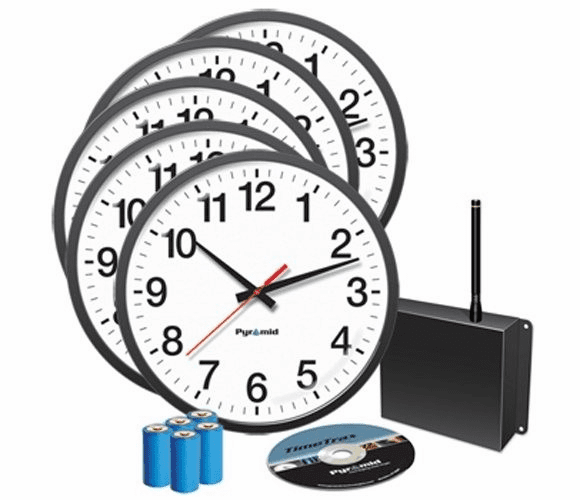 Wireless Analog "Clocks in a Box" # WSCBA-5 By Pyramid Time Systems
