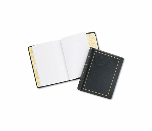 WLJ039511 Looseleaf Minute Book, Black Leather-Like Cover, 125 Pages, 8 1/2 x 11 By WILSON JONES CO.