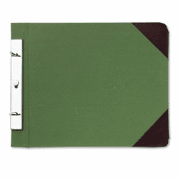 WLJ27827 Canvas Sectional Post Binder, 11 x 8-1/2, 4-1/4 Center, Green By WILSON JONES CO.