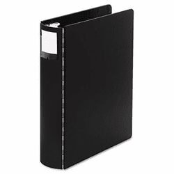WLJ34448L Heavyweight Casebound 4 Round Ring Binder, 14 x 8-1/2, 2" Capacity, Black By WILSON JONES CO.