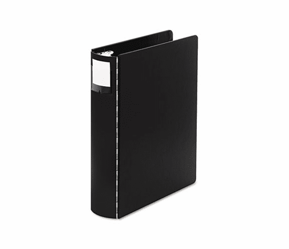 WLJ34448L Heavyweight Casebound 4 Round Ring Binder, 14 x 8-1/2, 2" Capacity, Black By WILSON JONES CO.