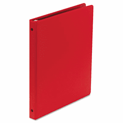 WLJ36813NR Basic Vinyl Round Ring Binder, 1/2" Capacity, Red By WILSON JONES CO.