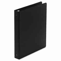 WLJ36814NB Basic Vinyl Round Ring Binder, 1" Capacity, Black By WILSON JONES CO.