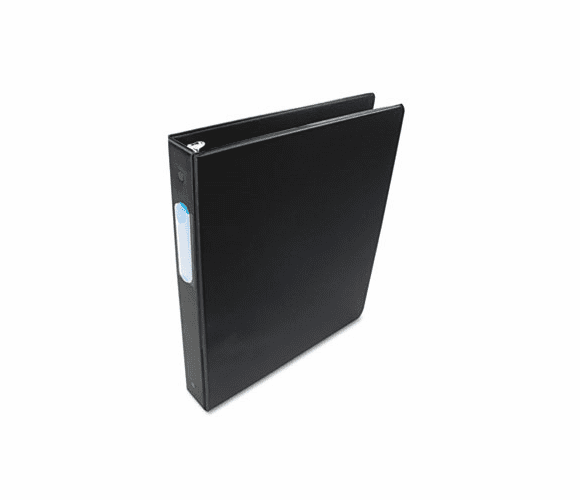 WLJ36814NHB Basic Vinyl Round Ring Binder With Label Holder, 1" Capacity, Black By WILSON JONES CO.