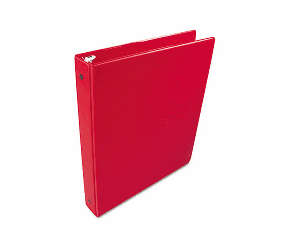 WLJ36814NR Basic Vinyl Round Ring Binder, 1" Capacity, Red By WILSON JONES CO.