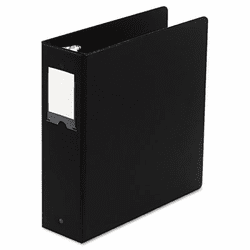 WLJ36849NHB Basic Vinyl Round Ring Binder With Label Holder, 3" Capacity, Black By WILSON JONES CO.