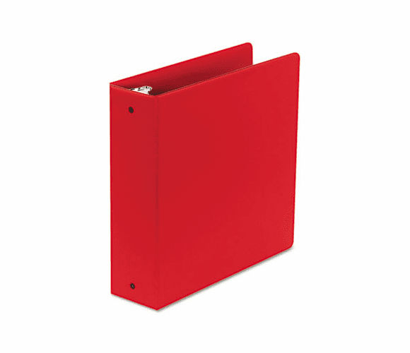 WLJ36849NR Basic Vinyl Round Ring Binder, 3" Capacity, Red By WILSON JONES CO.