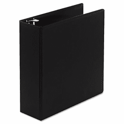WLJ38354B Basic Vinyl D-Ring Binder, 4" Capacity, Black By WILSON JONES CO.