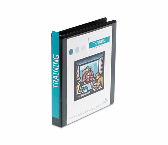 WLJ38514B Heavy-Duty D-Ring Vinyl View Binder, 1" Capacity, Black By WILSON JONES CO.