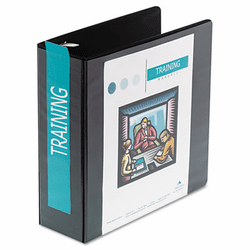 WLJ38549B Heavy-Duty D-Ring Vinyl View Binder, 3" Capacity, Black By WILSON JONES CO.
