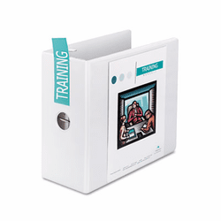 WLJ38550W Heavy-Duty D-Ring Vinyl View Binder, 5" Capacity, White By WILSON JONES CO.